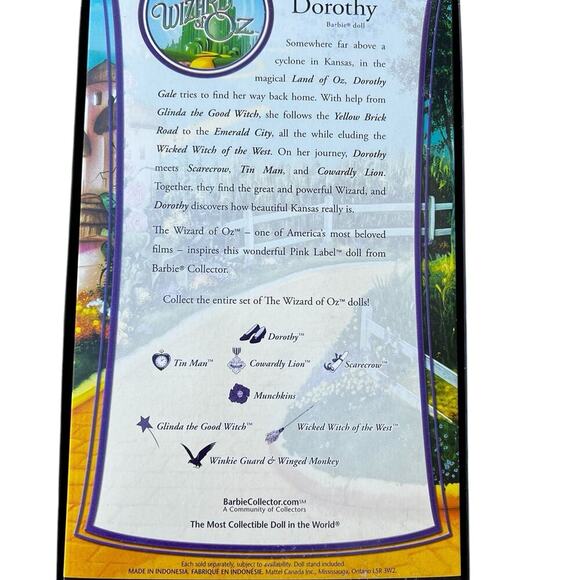 Nib- Barbie collector Dorothy from the Wizard of Oz K8682 Mattel - Picture 5 of 8